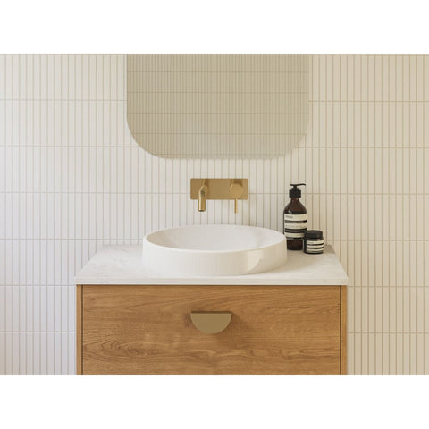 Corrida Inset Mineral Composite Basin 430mm-Basins-Timberline-White Gloss-place-and-palette