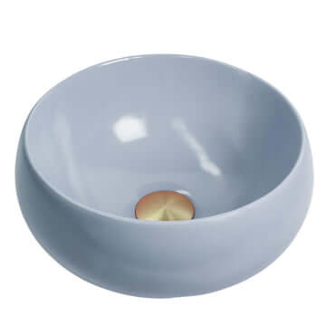 Basins Bramstone Cove Basin Colour: Dawn Mist - Light Grey Blue Finish: Satin Place & Palette