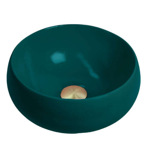 Basins Bramstone Cove Basin Colour: Jade - Blue Green Finish: Satin Place & Palette