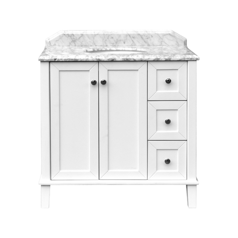 Vanities Turner Hastings Coventry Vanity with Marble Top & Under Counter Basin - 90 x 55 Size: One Taphole Place & Palette