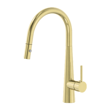 Tapware Nero Dolce Pull Out Sink Mixer With Vegie Spray Function Colour: Brushed Gold Place & Palette