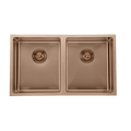 Basins Modern National Double Bowl Sink Colour: Copper Size: 26L + 26L - 760 X 440 X 200mm Place & Palette