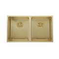 Basins Modern National Double Bowl Sink Colour: Light Gold Size: 26L + 26L - 760 X 440 X 200mm Place & Palette