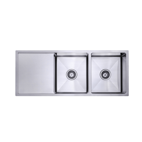 Basins Modern National Double Bowl Sink Colour: Stainless Steel Size: 22L + 26L - 1100 X 450 X 200mm Place & Palette