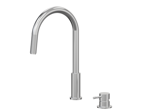 Tapware ParTaps Elm Hob Mixer Pullout Set - Gooseneck Colour: Brushed Chrome Place & Palette