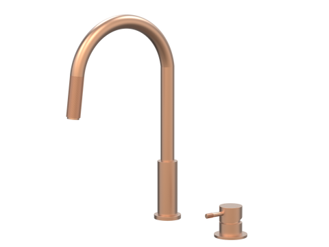 Tapware ParTaps Elm Hob Mixer Pullout Set - Gooseneck Colour: Brushed Copper Place & Palette