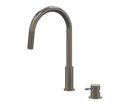 Tapware ParTaps Elm Hob Mixer Pullout Set - Gooseneck Colour: Brushed Gunmetal Place & Palette