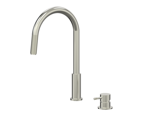 Tapware ParTaps Elm Hob Mixer Pullout Set - Gooseneck Colour: Brushed Nickel Place & Palette