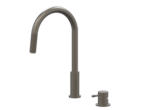 Tapware ParTaps Elm Hob Mixer Pullout Set - Gooseneck Colour: Gunmetal Place & Palette