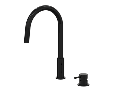 Tapware ParTaps Elm Hob Mixer Pullout Set - Gooseneck Colour: Midnight Black Place & Palette