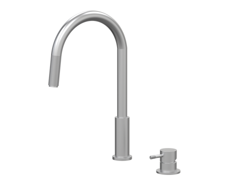 Tapware ParTaps Elm Hob Mixer Pullout Set - Gooseneck Colour: Satin Pearl Place & Palette