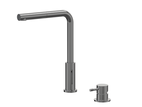 Tapware ParTaps Elm Hob Mixer Pullout Set - Straight Colour: Black Sapphire Place & Palette