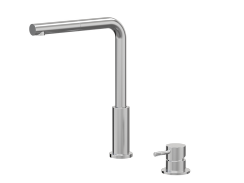 Tapware ParTaps Elm Hob Mixer Pullout Set - Straight Colour: Brushed Chrome Place & Palette