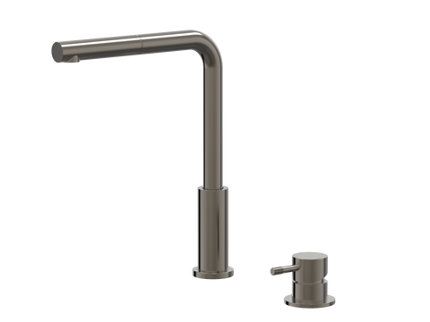 Tapware ParTaps Elm Hob Mixer Pullout Set - Straight Colour: Brushed Gunmetal Place & Palette