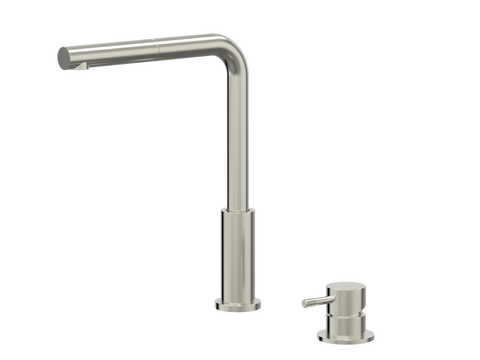 Tapware ParTaps Elm Hob Mixer Pullout Set - Straight Colour: Brushed Nickel Place & Palette