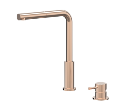 Tapware ParTaps Elm Hob Mixer Pullout Set - Straight Colour: Brushed Rose Gold Place & Palette