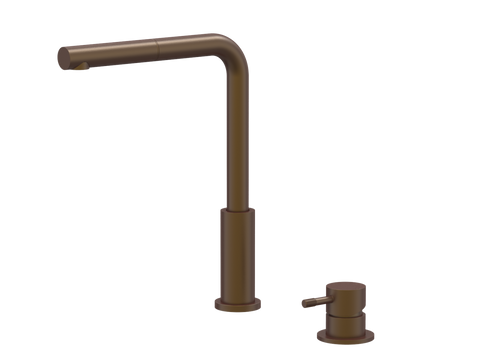 Tapware ParTaps Elm Hob Mixer Pullout Set - Straight Colour: Native Brass Place & Palette