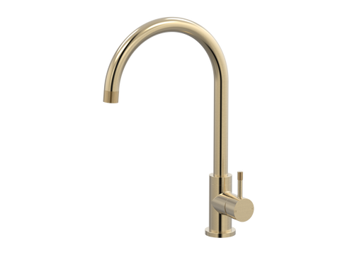 Tapware ParTaps Elm Sink Gooseneck Mixer Colour: Brushed Brass Gold Place & Palette