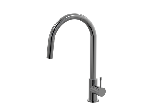 Tapware ParTaps Elm Sink Pull-Out Mixer - Gooseneck Colour: Black Sapphire Place & Palette