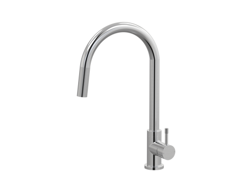 Tapware ParTaps Elm Sink Pull-Out Mixer - Gooseneck Colour: Brushed Chrome Place & Palette