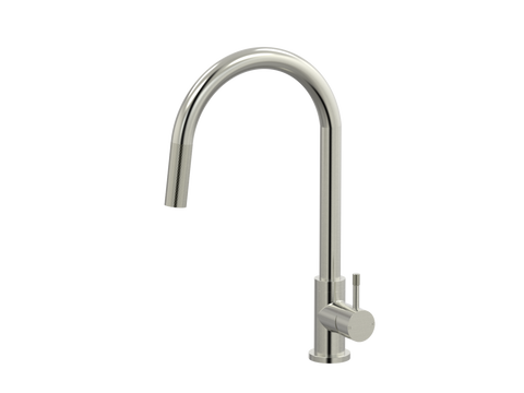 Tapware ParTaps Elm Sink Pull-Out Mixer - Gooseneck Colour: Brushed Nickel Place & Palette