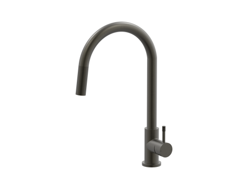 Tapware ParTaps Elm Sink Pull-Out Mixer - Gooseneck Colour: Volcanic Grey Place & Palette