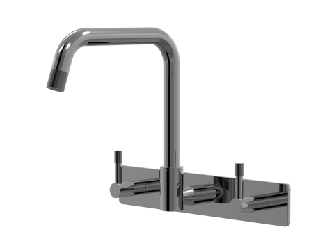 Tapware ParTaps Elm Sink Set Wall Swivel Colour: Black Sapphire Style: On Plate Place & Palette