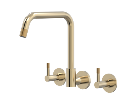 Tapware ParTaps Elm Sink Set Wall Swivel Colour: Brushed Brass Gold Style: Original Place & Palette