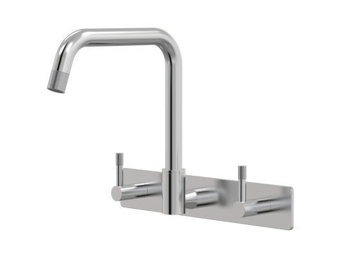 Tapware ParTaps Elm Sink Set Wall Swivel Colour: Brushed Chrome Style: On Plate Place & Palette