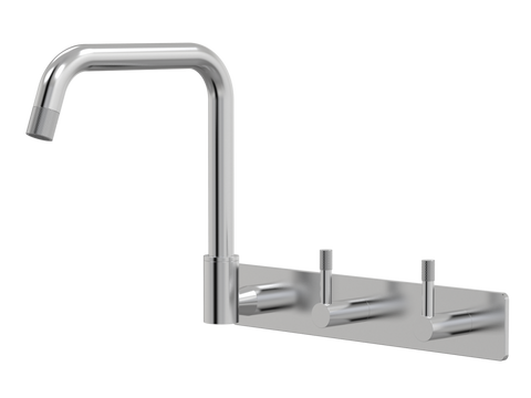 Tapware ParTaps Elm Sink Set Wall Swivel Colour: Brushed Chrome Style: On Plate - Offset Place & Palette