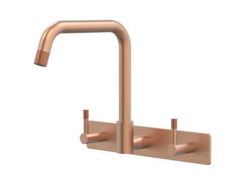 Tapware ParTaps Elm Sink Set Wall Swivel Colour: Brushed Copper Style: On Plate Place & Palette