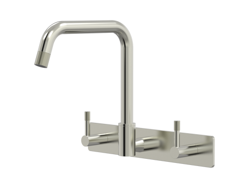 Tapware ParTaps Elm Sink Set Wall Swivel Colour: Brushed Nickel Style: On Plate Place & Palette