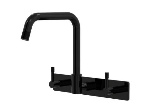 Tapware ParTaps Elm Sink Set Wall Swivel Colour: Midnight Black Style: On Plate Place & Palette