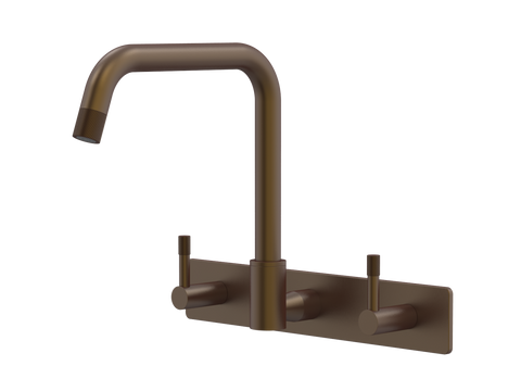 Tapware ParTaps Elm Sink Set Wall Swivel Colour: Native Brass Style: On Plate Place & Palette