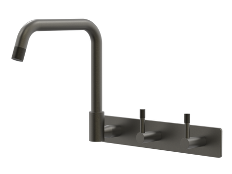 Tapware ParTaps Elm Sink Set Wall Swivel Colour: Volcanic Grey Style: On Plate - Offset Place & Palette