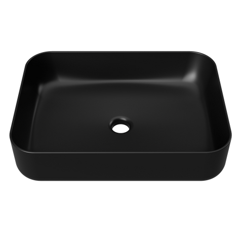 Enchant Ceramic Basin 500mm-Basins-Timberline-Black Matte-place-and-palette