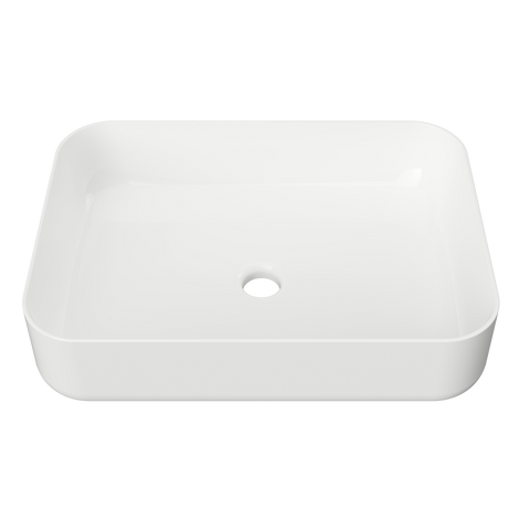 Enchant Ceramic Basin 500mm-Basins-Timberline-White Gloss-place-and-palette