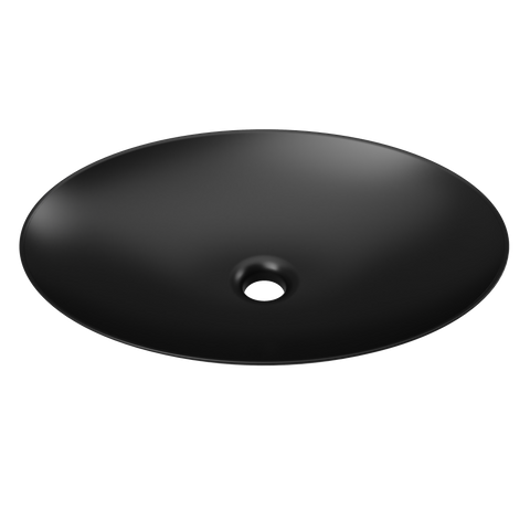 Feather Ceramic Basin 500mm-Basins-Timberline-Black Matte-place-and-palette