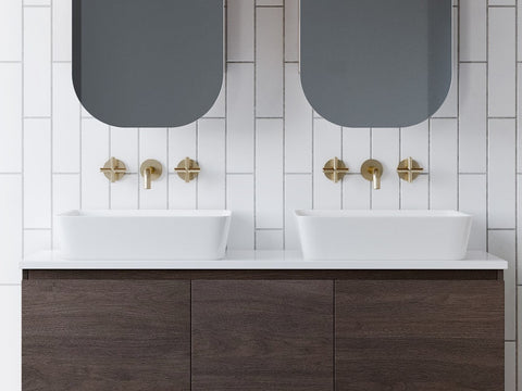 Florent Ceramic Basin 400mm-Basins-Timberline-White Gloss-place-and-palette