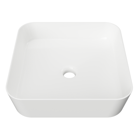 Florent Ceramic Basin 400mm-Basins-Timberline-White Gloss-place-and-palette