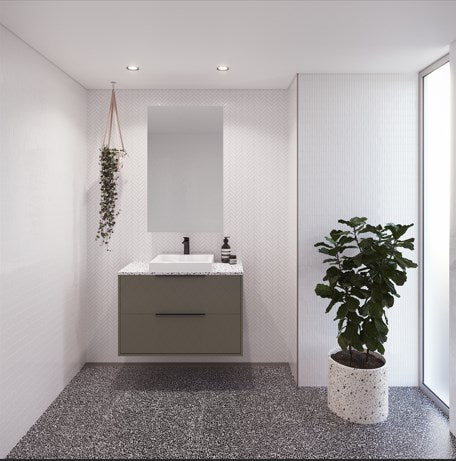 Grange Wall Hung Vanity with Silksurface Top & White Gloss Above Counter Basin-Vanities-Timberline-place-and-palette