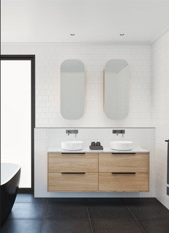 Grange Wall Hung Vanity with Silksurface Top & White Gloss Above Counter Basin-Vanities-Timberline-place-and-palette