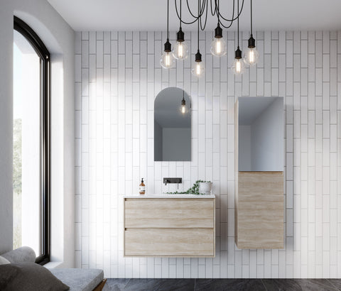 Grange Wall Hung Vanity with Silksurface Top & White Gloss Above Counter Basin-Vanities-Timberline-place-and-palette