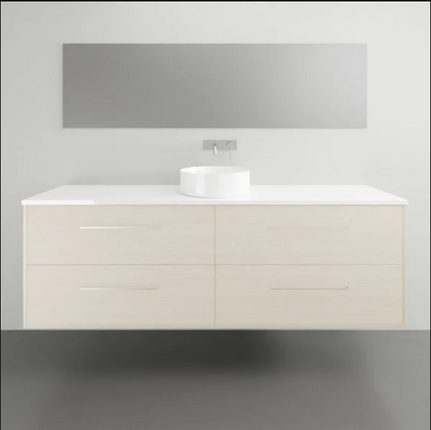 Grange Wall Hung Vanity with Silksurface Top & White Gloss Above Counter Basin-Vanities-Timberline-L 1800mm Centre Bowl-place-and-palette