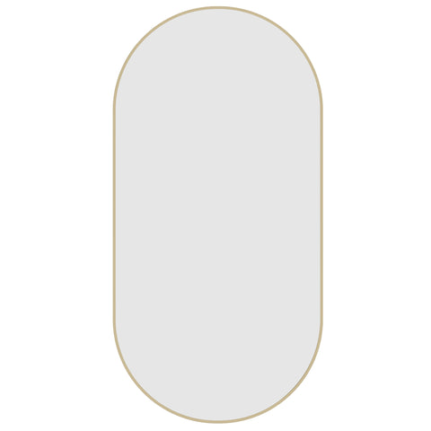 Mirrors Thermogroup Pill-Shaped Framed Mirror Colour: Gold Demister: With Demister Place & Palette