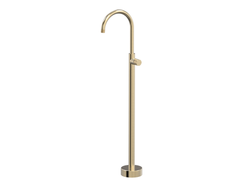 Tapware ParTaps IDK Floor Bath Filler Mixer - Gooseneck Colour: Brushed Brass Gold Place & Palette