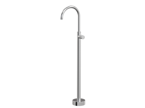 Tapware ParTaps IDK Floor Bath Filler Mixer - Gooseneck Colour: Brushed Chrome Place & Palette