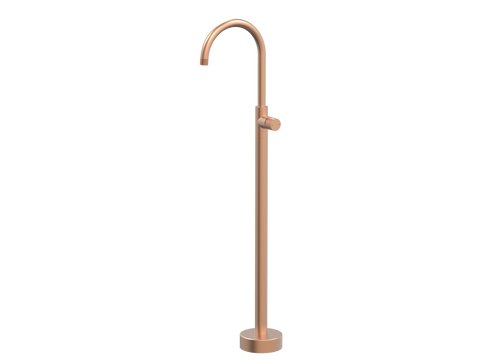 Tapware ParTaps IDK Floor Bath Filler Mixer - Gooseneck Colour: Brushed Copper Place & Palette