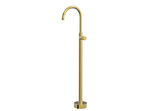 Tapware ParTaps IDK Floor Bath Filler Mixer - Gooseneck Colour: Brushed Gold Place & Palette