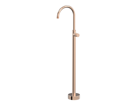 Tapware ParTaps IDK Floor Bath Filler Mixer - Gooseneck Colour: Brushed Rose Gold Place & Palette